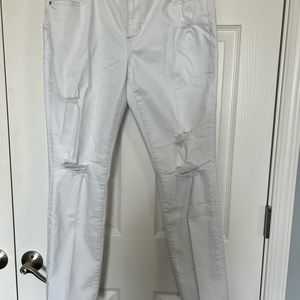 Women’s distressed slim ankle joes jeans. White. Sz 30.